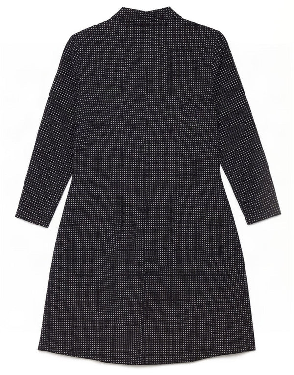 Giorgio Armani Damen Etuikleid UK 10 Small Navy Blue Spotted