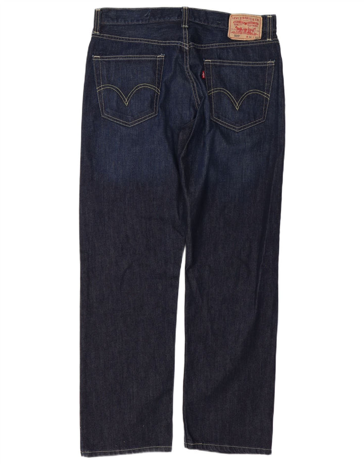 Levi's Herren 505 Regular Fit Straight Jeans W34 L30 Marineblau Baumwolle