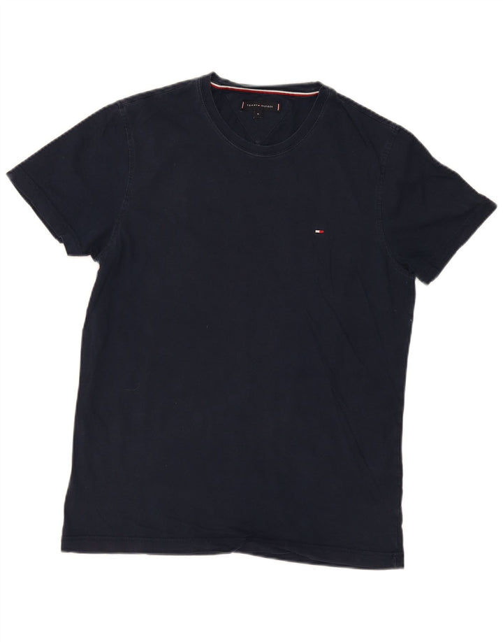 TOMMY HILFIGER Mens T-Shirt Top Medium Navy Blue Cotton