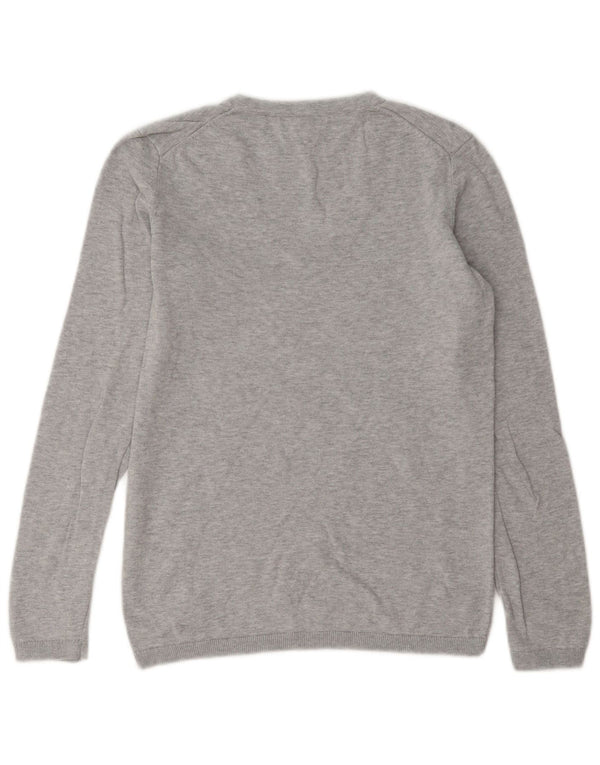 Tommy Hilfiger Damen-Pullover mit V-Ausschnitt, Gr. 10, Größe S, Grau meliert