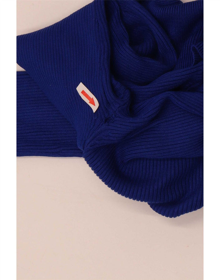 Zara Damen Langarm-Maxikleid UK 12 Mittelblaue Viskose