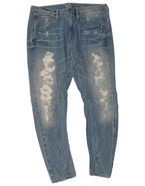 G-Star Damen Distressed Slim Jeans W28 L27 Blaue Baumwolle