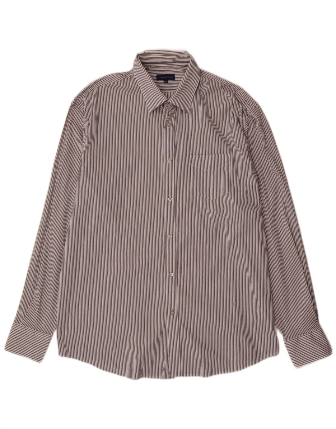 Trussardi Jeans Herrenhemd 2XL Weiß gestreift
