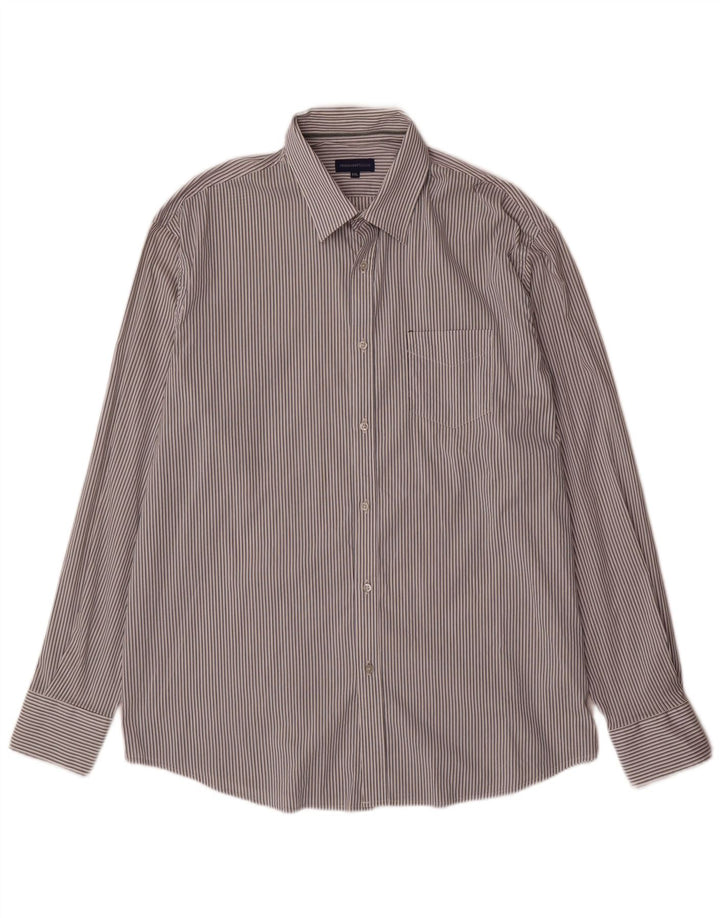Trussardi Jeans Herrenhemd 2XL Weiß gestreift