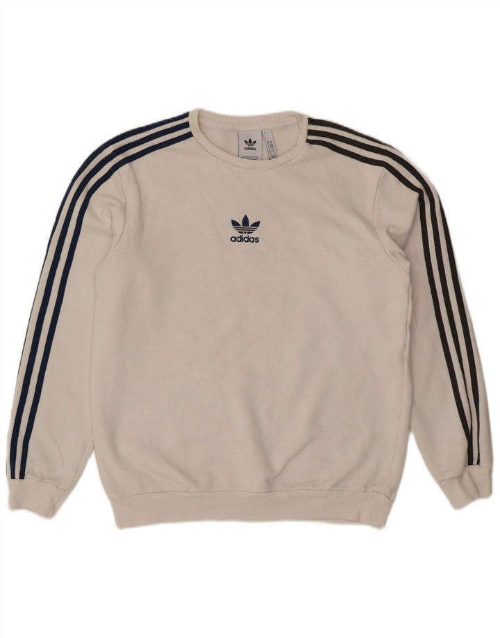 Adidas Herren Sweatshirt Pullover mittelweiße Baumwolle