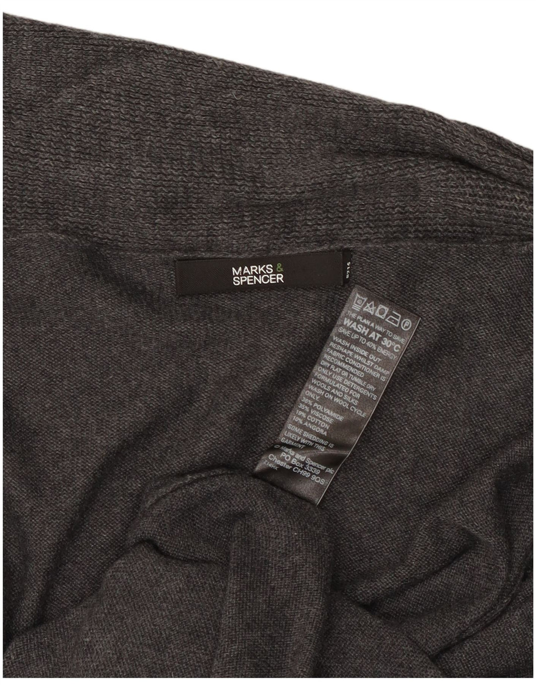 Marks & Spencer Damen Longline Open Cardigan Pullover UK 16 Large Grau