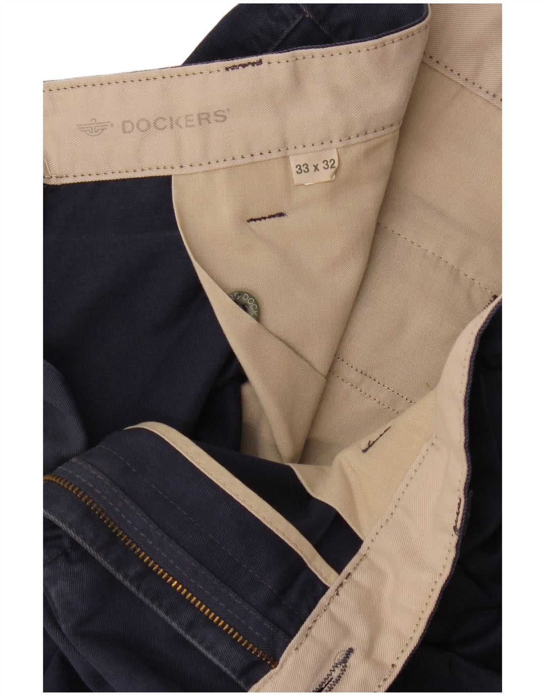 Dockers Herren Khakis Pegged Chino Hose W33 L28 Marineblau
