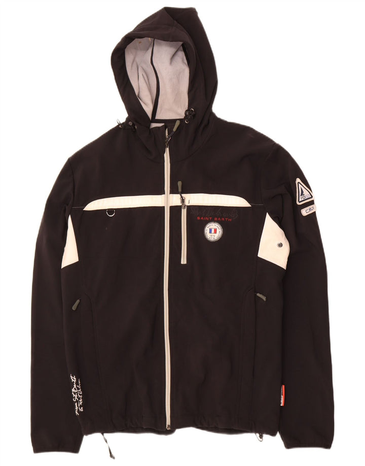 CMP Herren-Windbreakerjacke mit Kapuze, UK 40, Größe L, Schwarz, Colourblock-Polyester