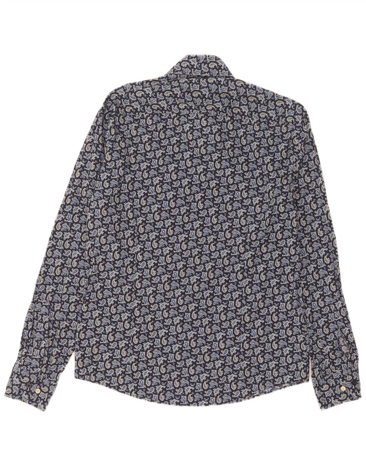 Venti Herren-Hemd in limitierter Auflage, mittleres Marineblau, Paisley-Baumwolle