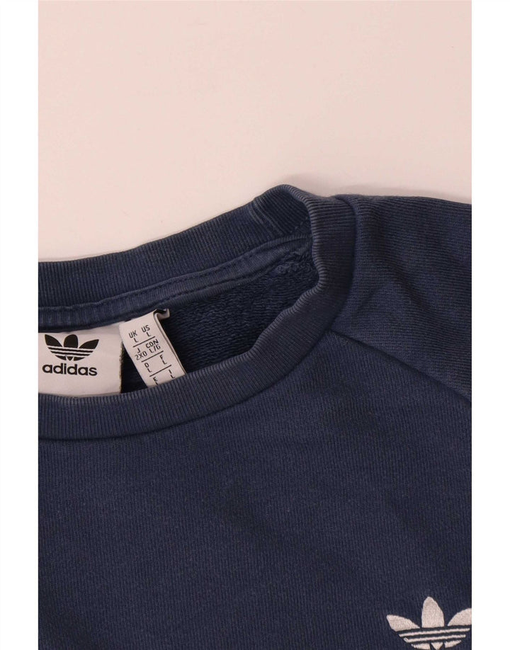 Adidas Herren-Sweatshirt, Pullover, groß, marineblau, Baumwolle