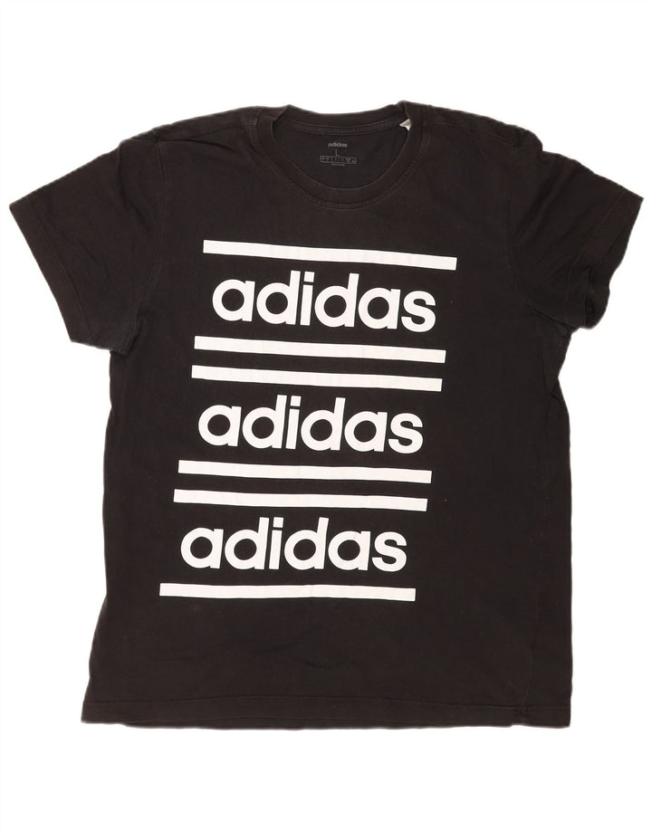 Adidas Herren Grafik T-Shirt Top Large Schwarz Baumwolle
