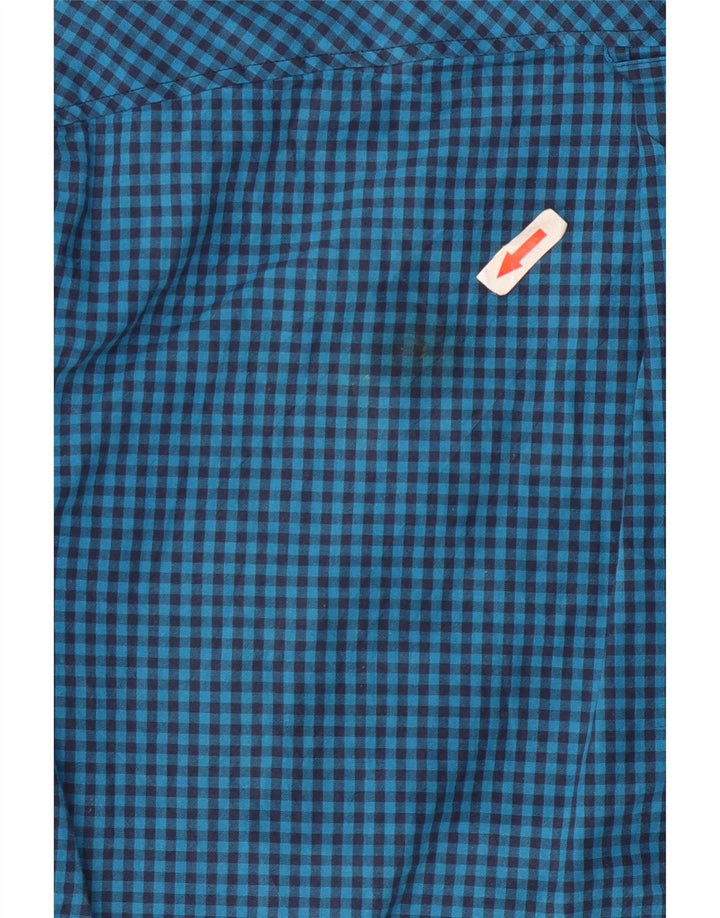 Ben Sherman Herrenhemd, kleine blaue Gingham-Baumwolle