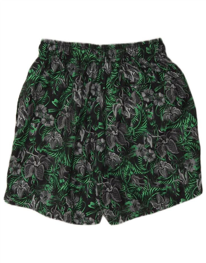 Nike Herren-Badeshorts, klein, grün, florales Polyester