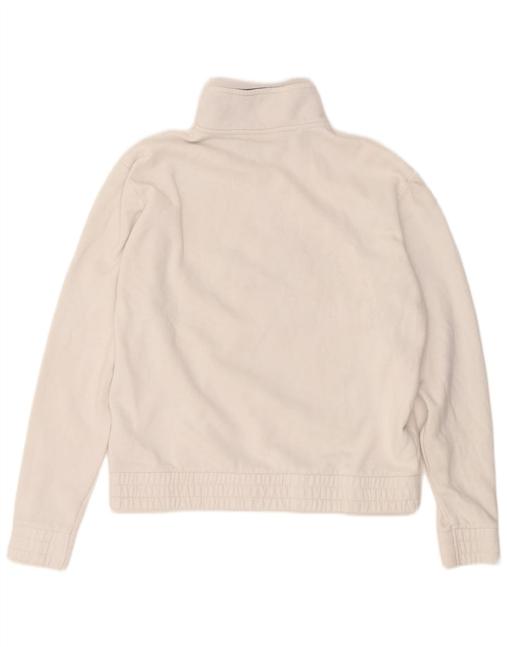 FILA Damen-Sweatshirt mit grafischem Reißverschluss und Halsausschnitt, UK 14, mittelweiße Baumwolle