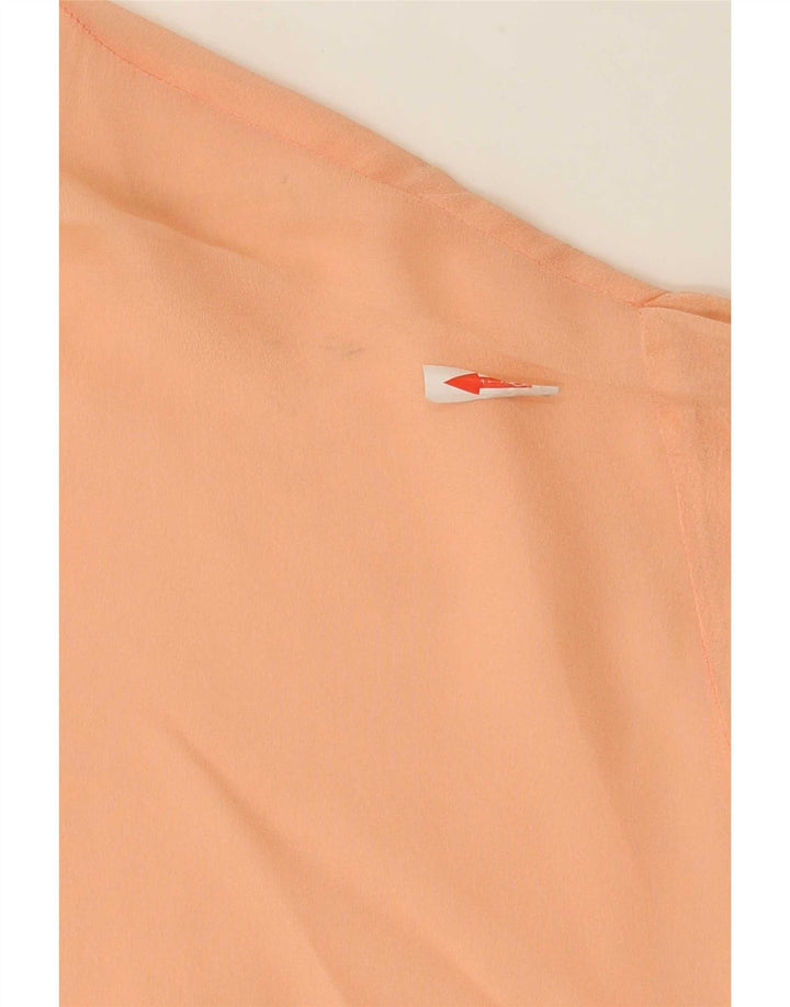 Vintage Damen Crop Bluse Top IT 44 Mittelorange Seide
