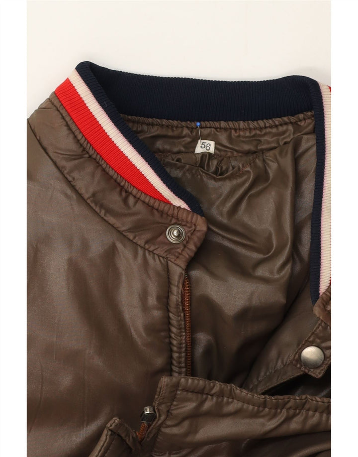 Vintage Herren Wattierte Jacke UK 38 Mittelbraun