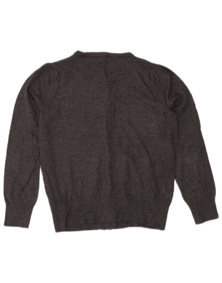 Marks & Spencer Damen Crop Cardigan Pullover UK 14 Mittelgraue Viskose