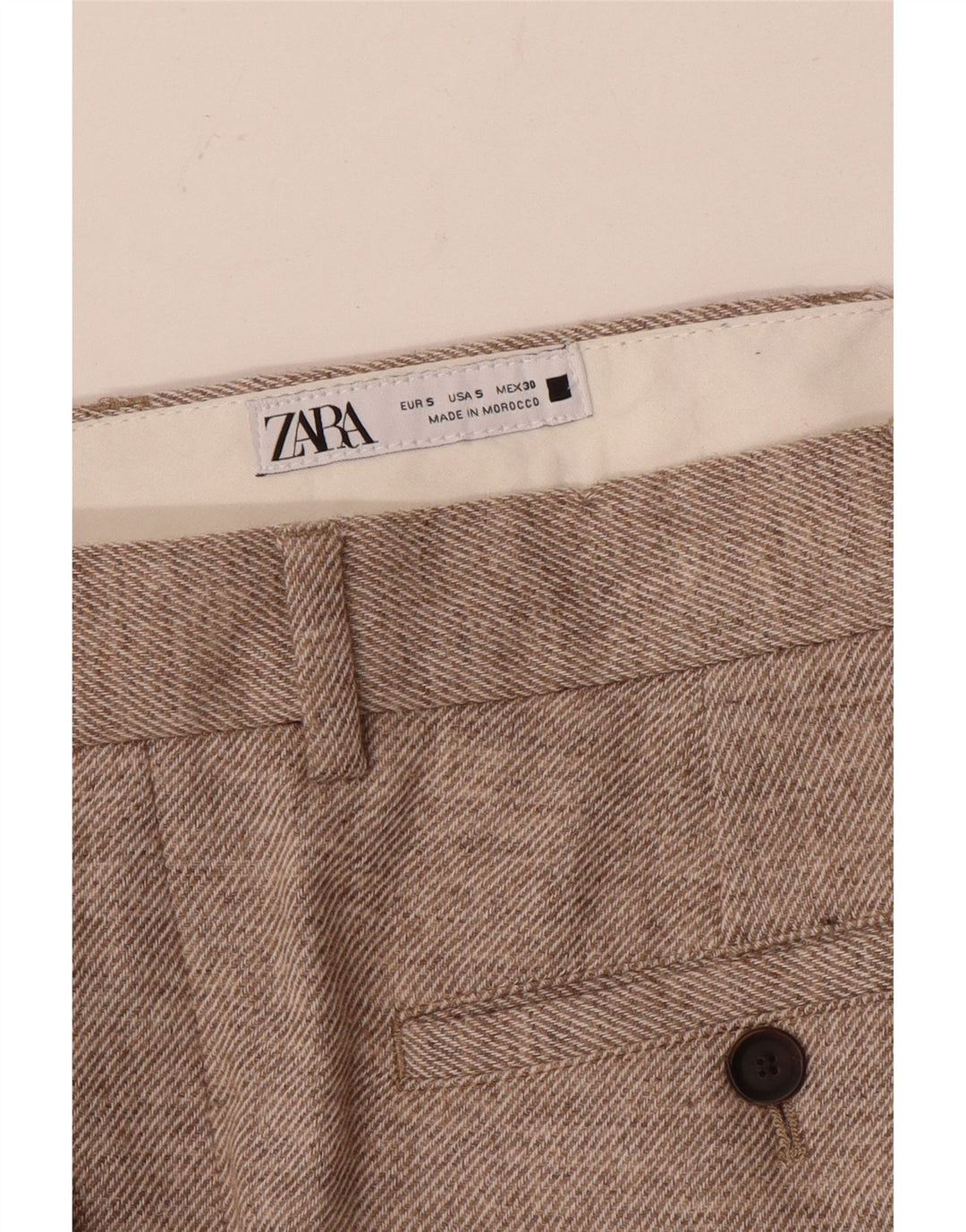 Gerade Anzughose für Damen von Zara, Größe S, W28, L29, Beige