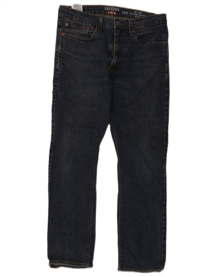 Levi's Herren Denizen Slim Straight Jeans W34 L30 Marineblaue Baumwolle