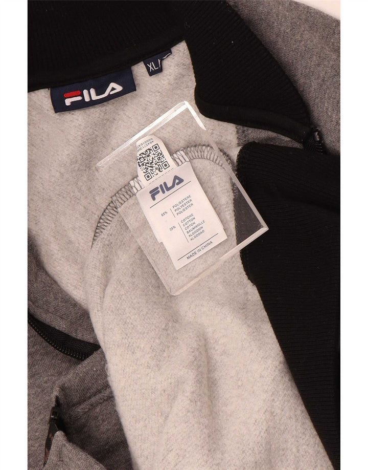 Fila Damen-Trainingsanzugoberteil mit normaler Passform, UK 18, XL, Grau, Farbblock