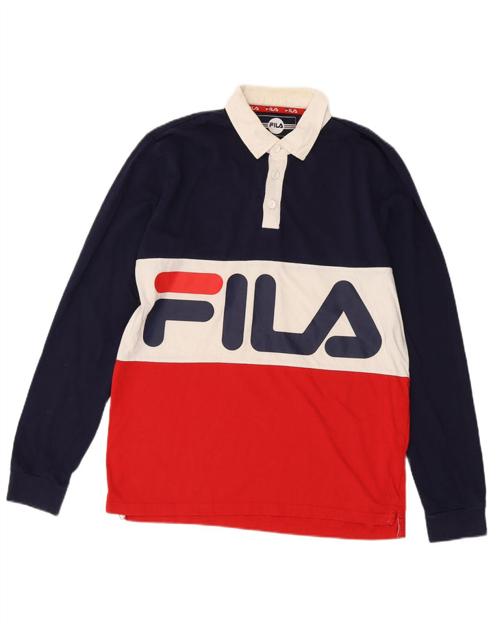 Fila Herren-Rugby-Poloshirt mit Grafik, mittelgroß, mehrfarbig, Farbblock