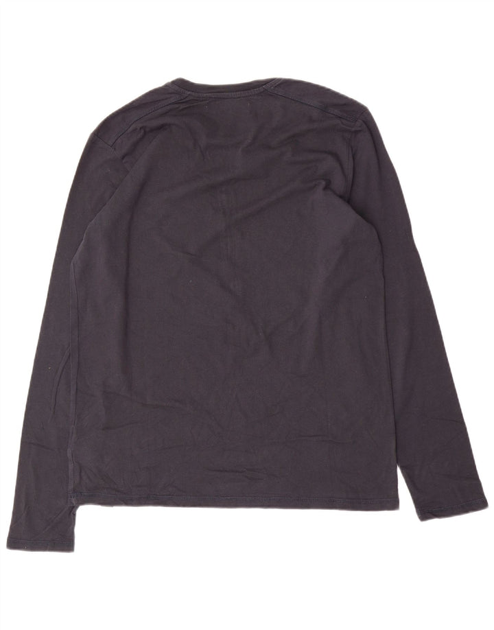 Gaudi Herren-Grafik-Oberteil, langärmelig, mittelmarineblau, Baumwolle