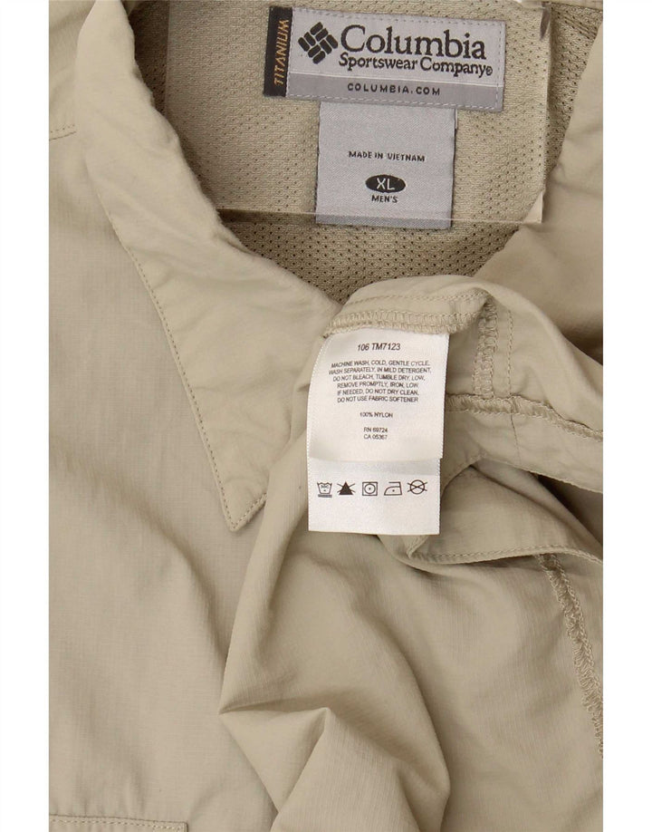 Columbia Herrenhemd XL Beige Nylon