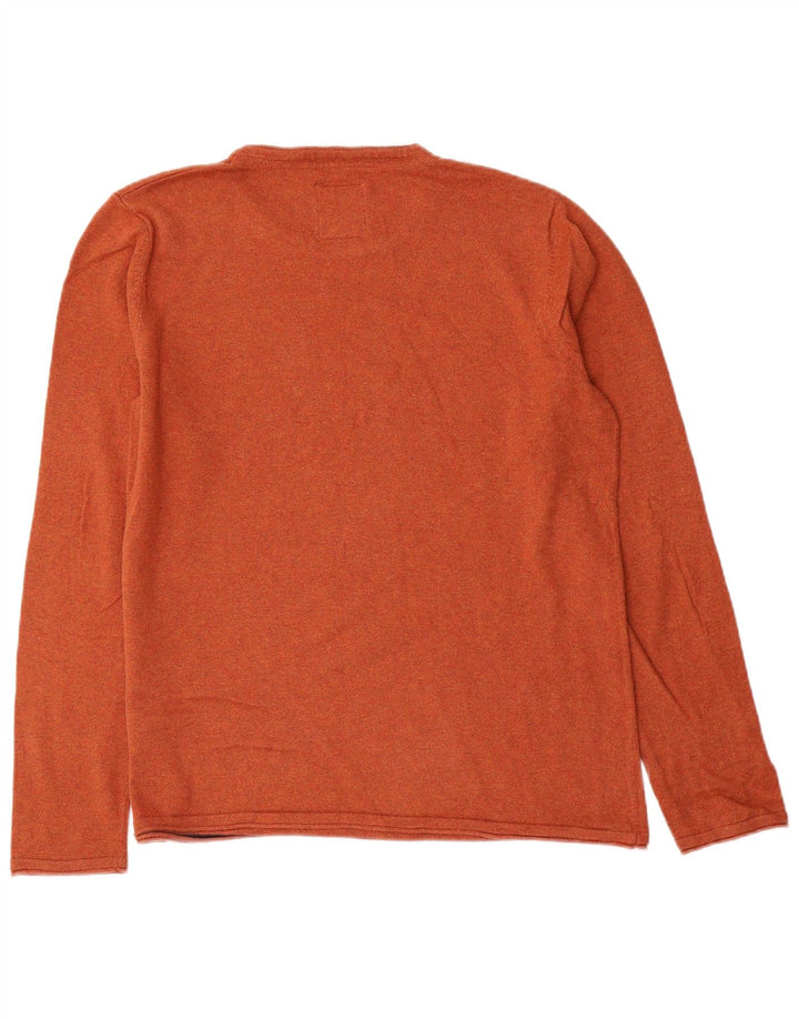 Fat Face Herren-Pullover mit Rundhalsausschnitt, groß, braune Baumwolle