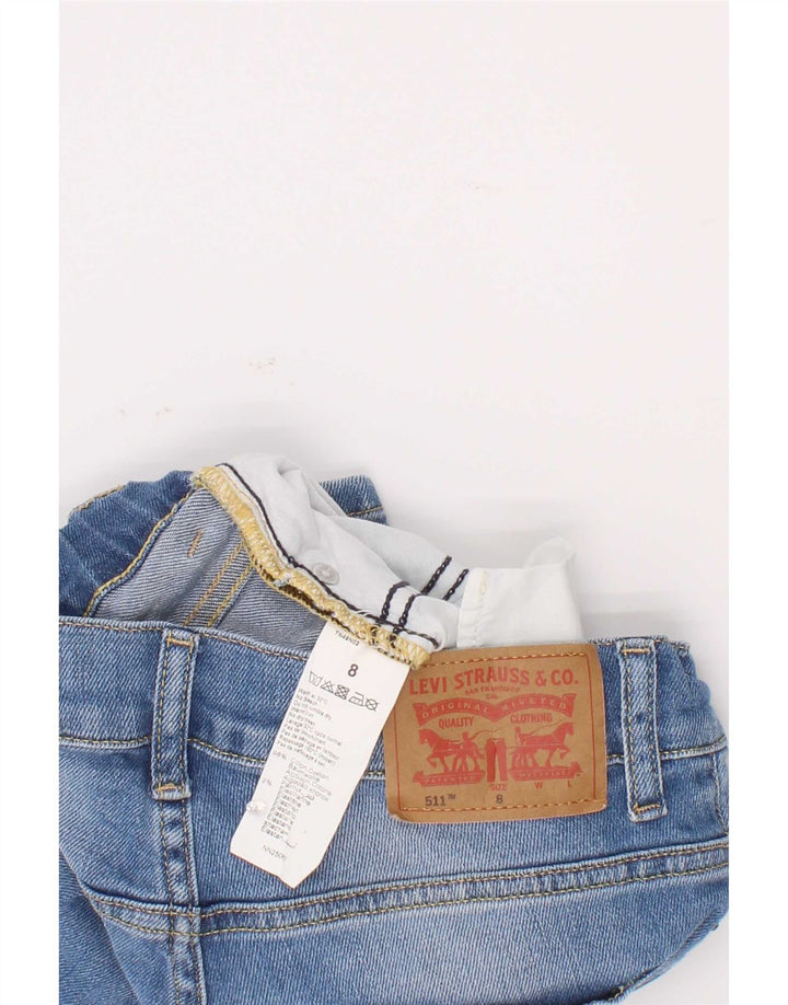 Levi's Jungen 511 Slim Jeansshorts, 7–8 Jahre, W22, blaue Baumwolle