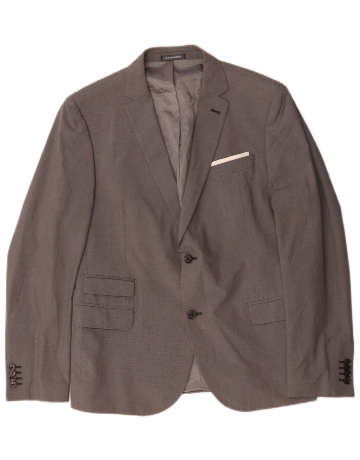 Daniele Alessandrini Herren 2-Knopf-Blazerjacke IT 52 XL Grauer Hahnentritt