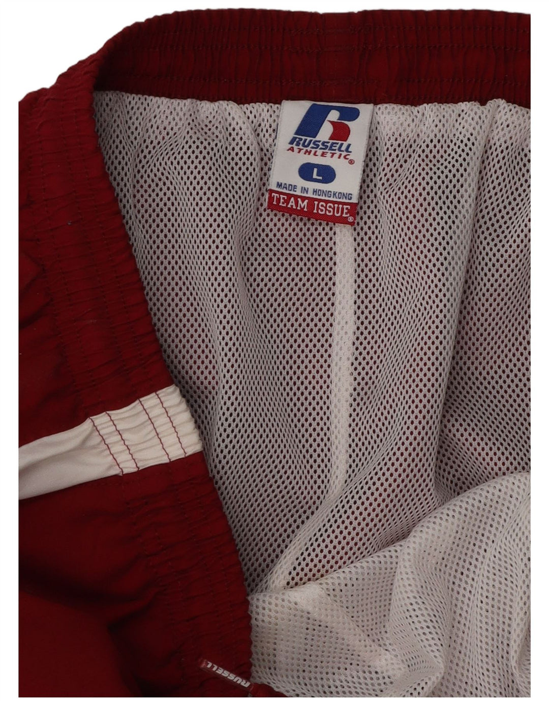 RUSSELL ATHLETIC Mens Tracksuit Trousers Large Burgundy Colourblock
