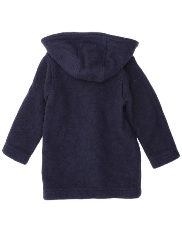 Benetton Jungen-Dufflecoat mit Kapuze, 3–4 Jahre, XS, marineblaue Wolle