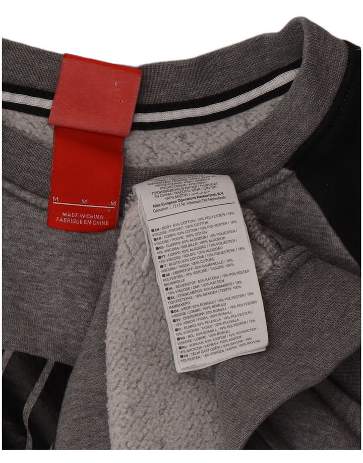 Nike Damen Air Graphic Sweatshirt Pullover UK 14 Mittelgrau Farbblock