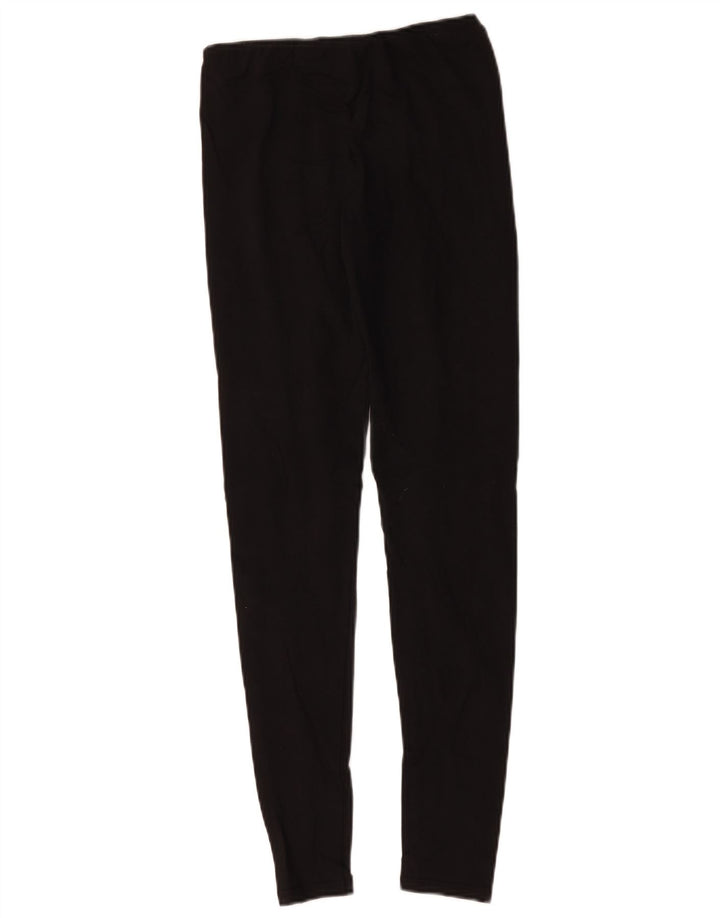 Ellesse Womens Graphic Leggings UK 8 Small Schwarze Baumwolle