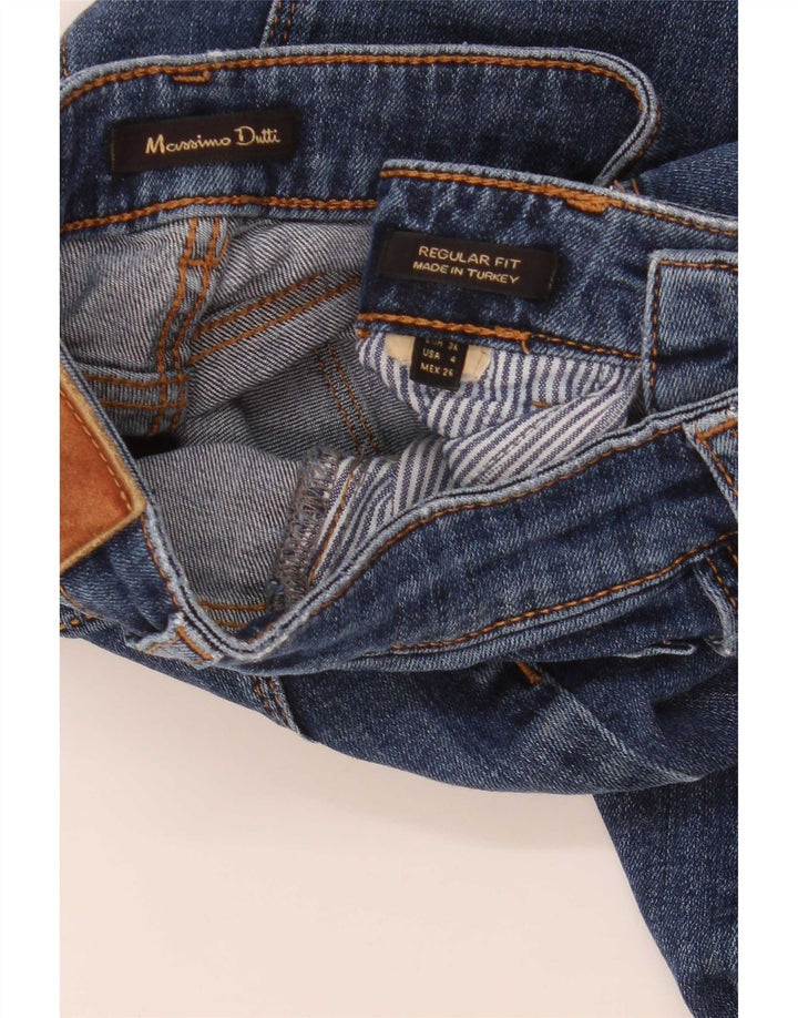 Massimo Dutti Damen-Jeansshorts mit normaler Passform, EU 36, XS, W26, Blau