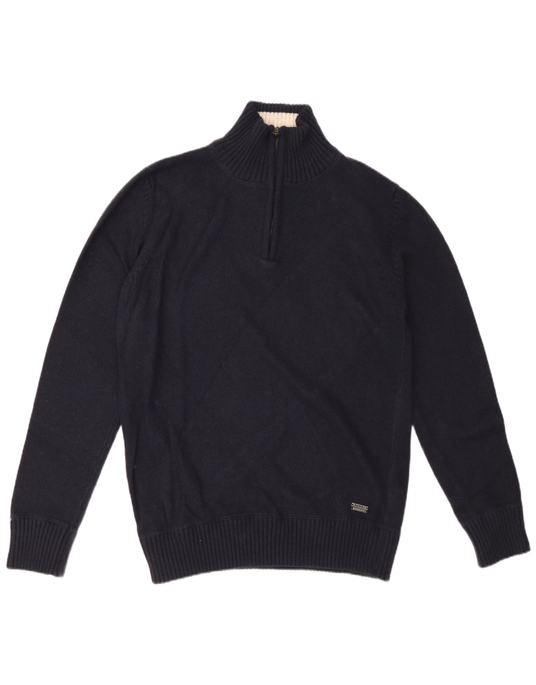 SUPERDRY Herren-Pullover mit Reißverschluss am Hals, XL, marineblaue Viskose