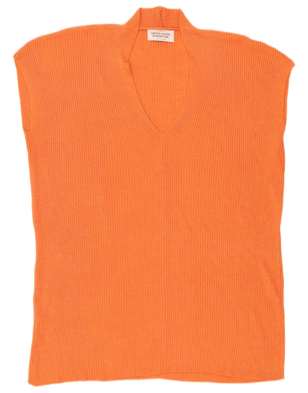 Benetton Damen-Tanktop in Übergröße, Gr. 14, mittelorange Viskose