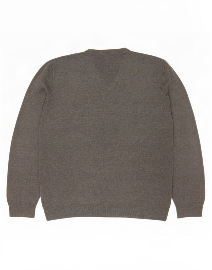 Marks & Spencer Herren-Pullover mit V-Ausschnitt, reguläre Passform, XL, graues Acryl