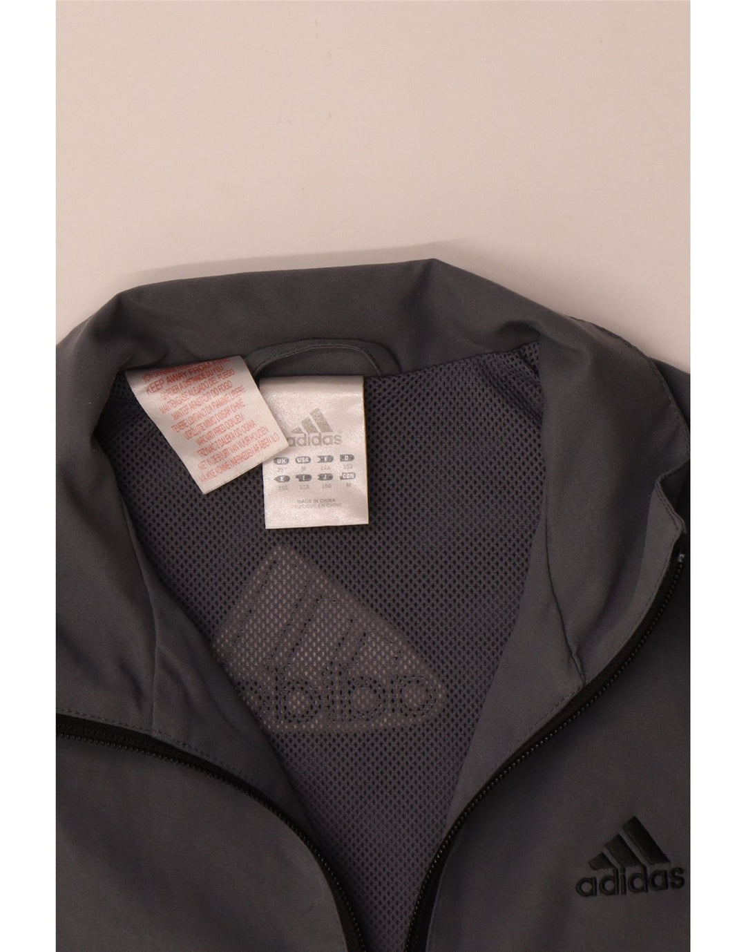 Adidas Jungen Trainingsanzug Top Jacke 11-12 Jahre Grau Polyester