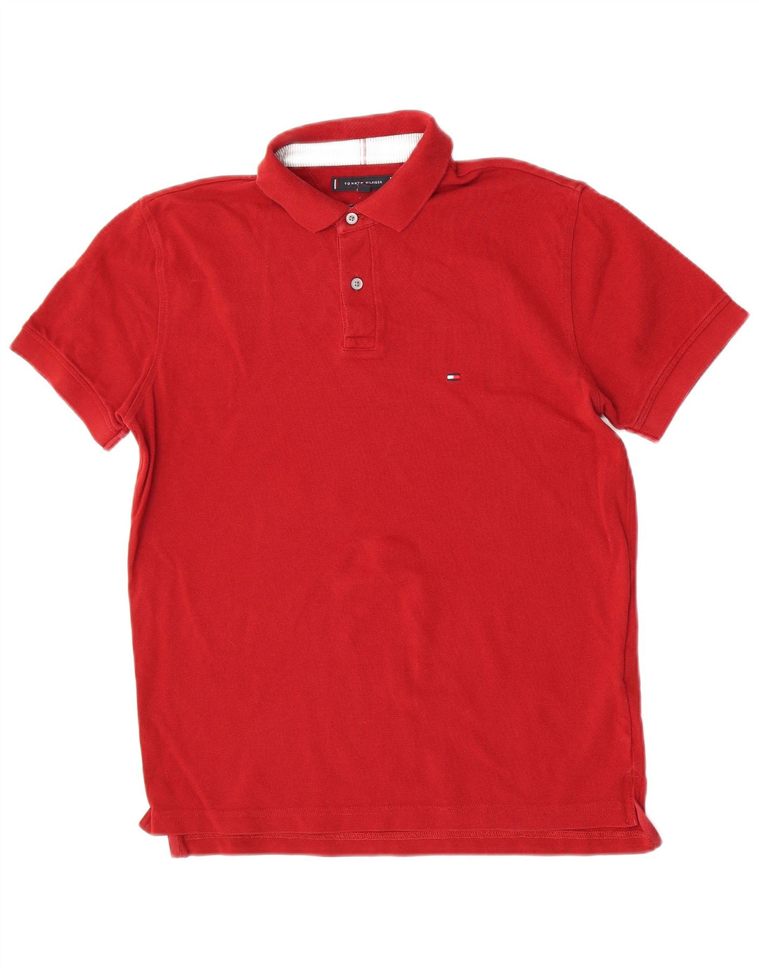 Tommy Hilfiger Herren-Poloshirt mit normaler Passform, mittlere Burgunder-Baumwolle