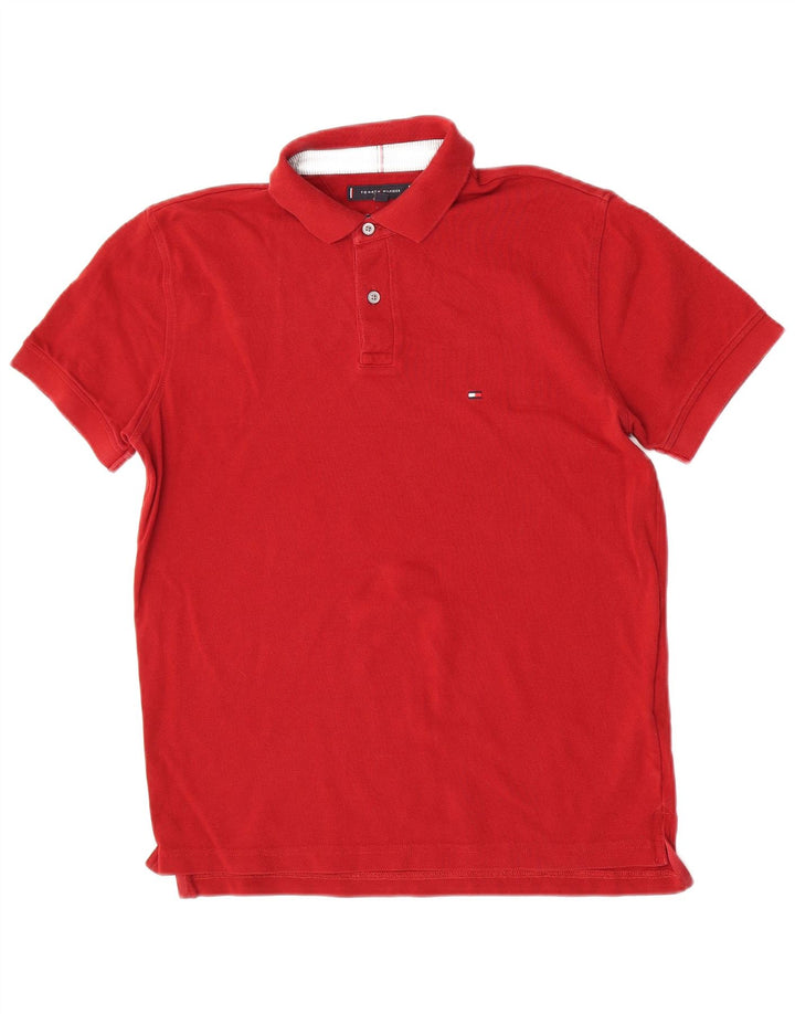 Tommy Hilfiger Herren-Poloshirt mit normaler Passform, mittlere Burgunder-Baumwolle
