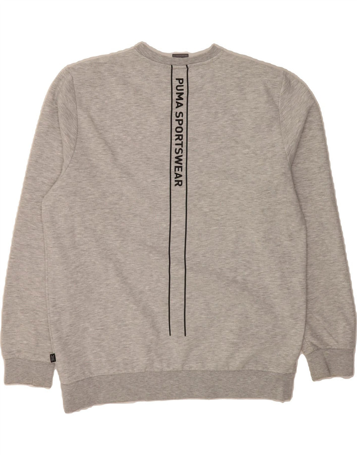 PUMA Mens Graphic Sweatshirt Jumper Large Grey Cotton Vintage Puma and Second-Hand Puma from Messina Hembry 