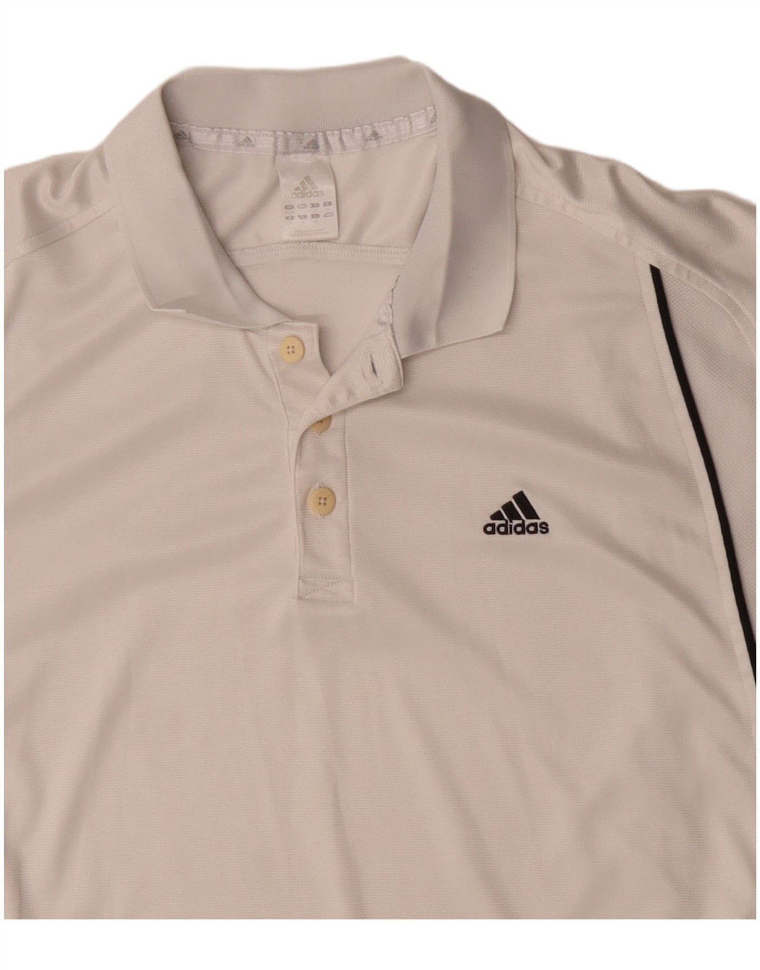 Adidas Herren Poloshirt UK 42/44 Large Weiß Polyester
