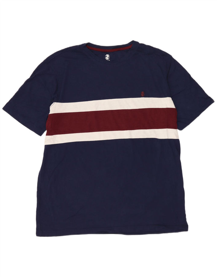 IZOD Herren-T-Shirt-Oberteil, groß, marineblau, Colourblock-Baumwolle