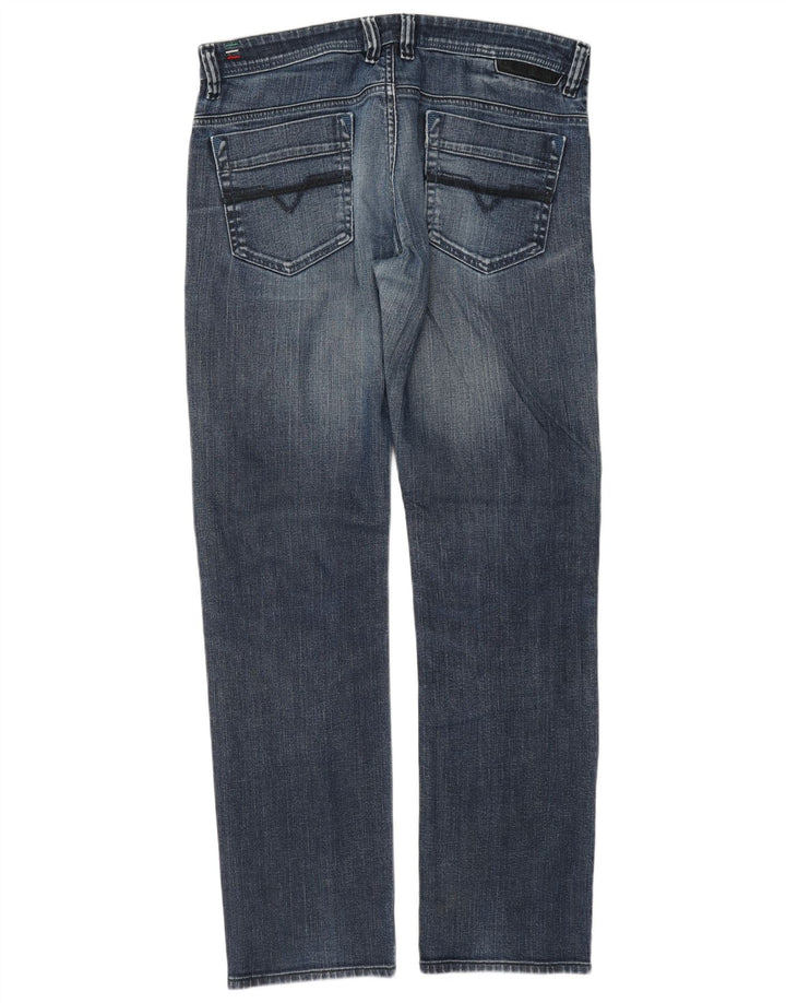 Diesel Herren Straight Jeans W34 L33 Blaue Baumwolle