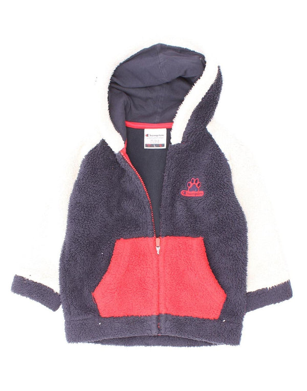 Champion Baby-Jungen-Fleecejacke mit Kapuze, 18–24 Monate, Marineblau, Farbblock