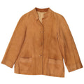 Vintage Damen 3-Knopf-Wildleder-Blazerjacke UK 14 Mittelbeige