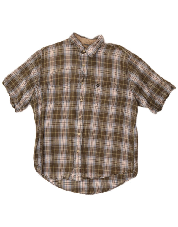 Timberland Herren Kurzarmhemd Medium Khaki Check Leinen