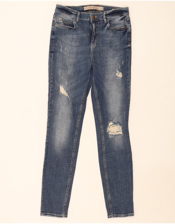 GUESS Damen Distressed Skinny Jeans W30 L30 Blau