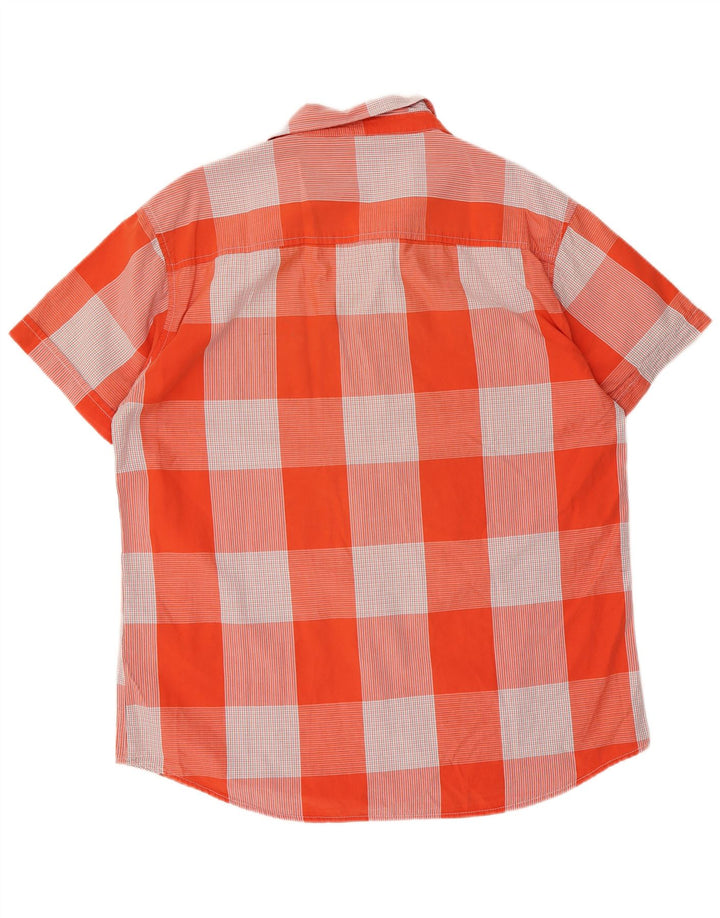 Wrangler Herren-Hemd, kurzärmelig, reguläre Passform, 2XL, orange kariert, Baumwolle